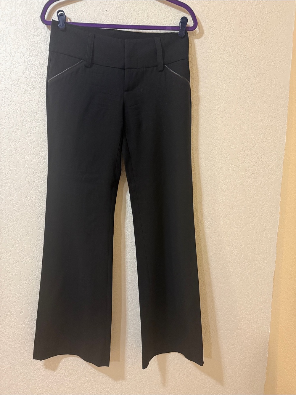 Alice + Olivia Black Boot Cut Dress Pants